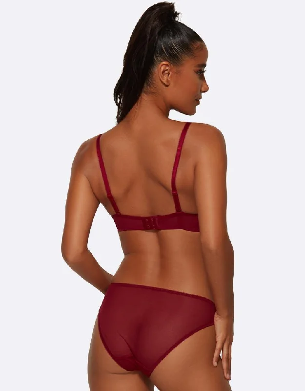 Gossard Glossies Lace Sheer Brief Bordeaux