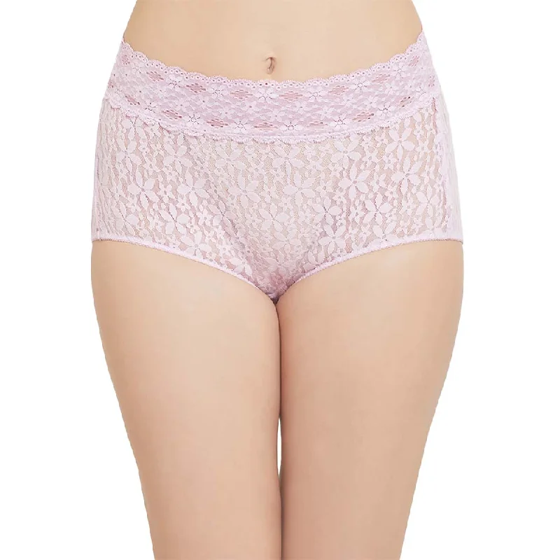 Halo Lace  High Waist Full Coverage Everyday Wear Lace Panty - Purple