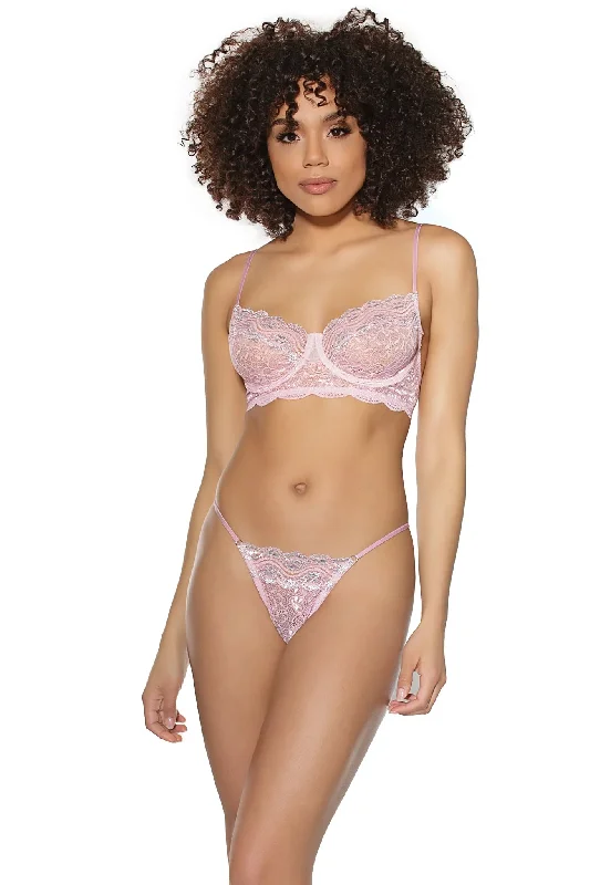 Lace G-String In Light Pink - Coquette