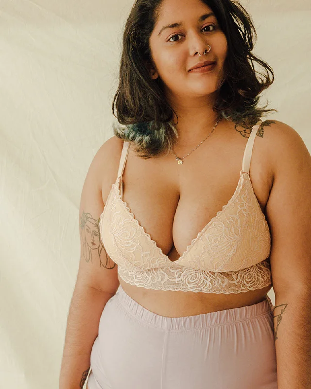 Dreamy Lace Nursing Bra in Nude