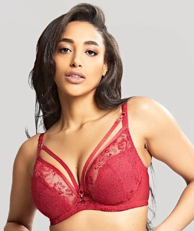 Panache Yasmin Non Padded Underwired Plunge Bra - Ruby