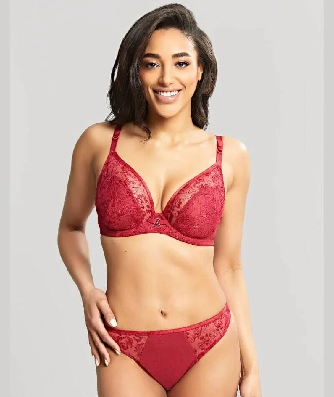 Panache Yasmin Non Padded Underwired Plunge Bra - Ruby