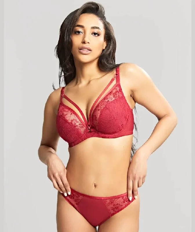 Panache Yasmin Non Padded Underwired Plunge Bra - Ruby