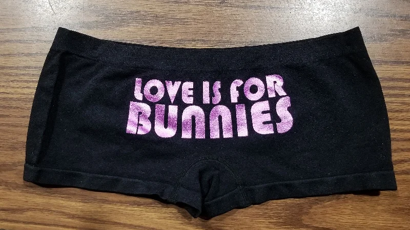 Playboy Boyshorts Pink Metallic Love is for Bunnies