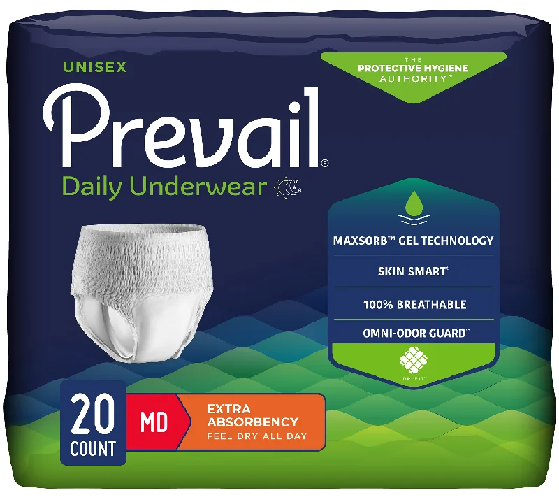 Prevail Unisex Daily Absorbent Underwear, Pull On with Tear Away Seams