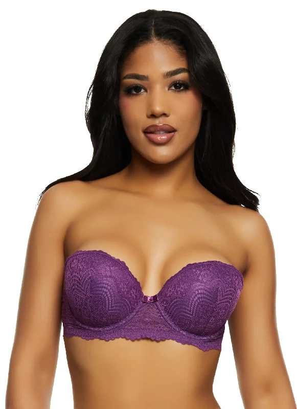 Patterned Lace Balconette Bra | Converts to Strapless