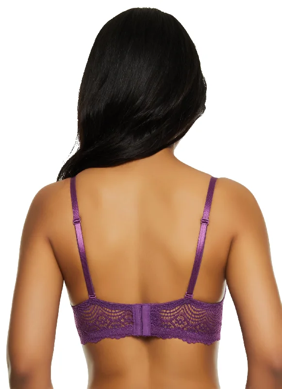 Patterned Lace Balconette Bra | Converts to Strapless