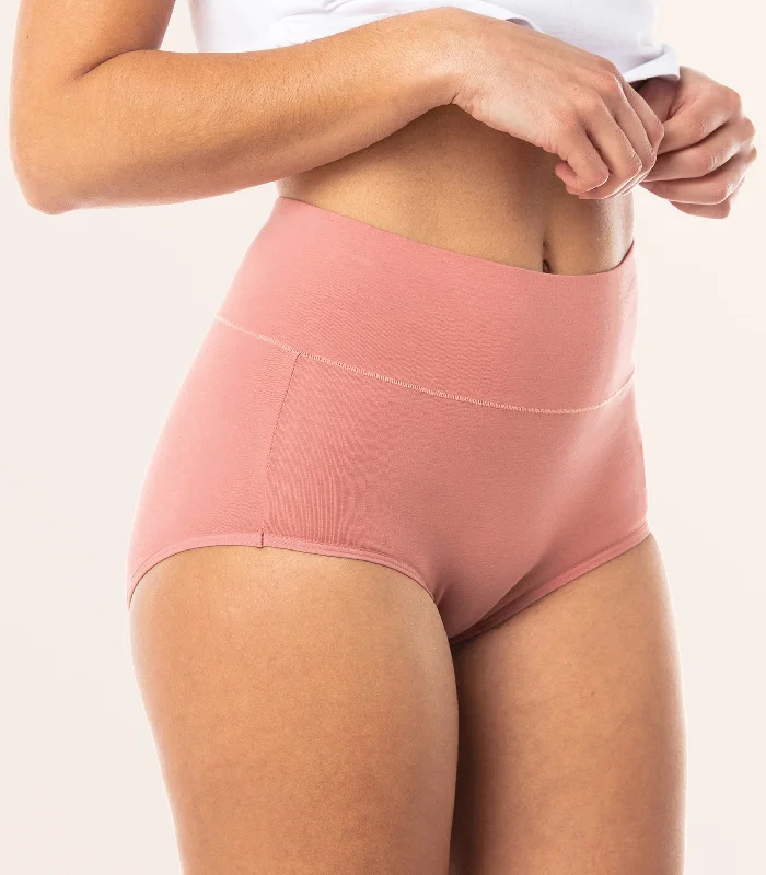 Seamless High Rise Briefs (3-Pack) - Dusky Pink/Nude/Wine Red