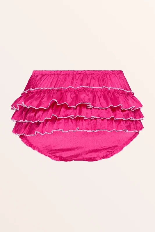 Sissy Satin Ruffled Skirted Panties - Hot Pink