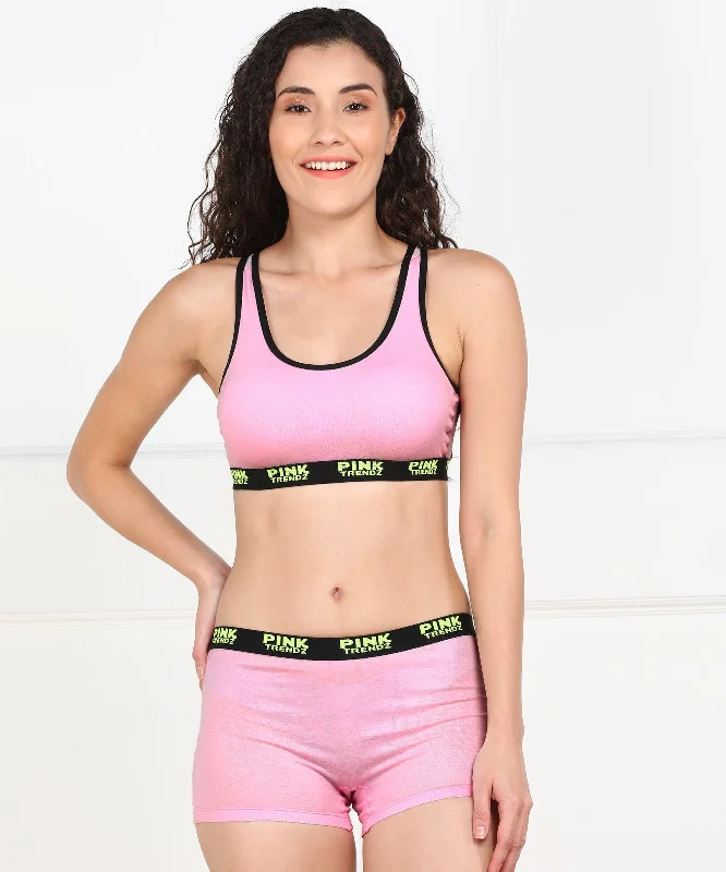 Womens Pink Trendz Combo Lingerie Set