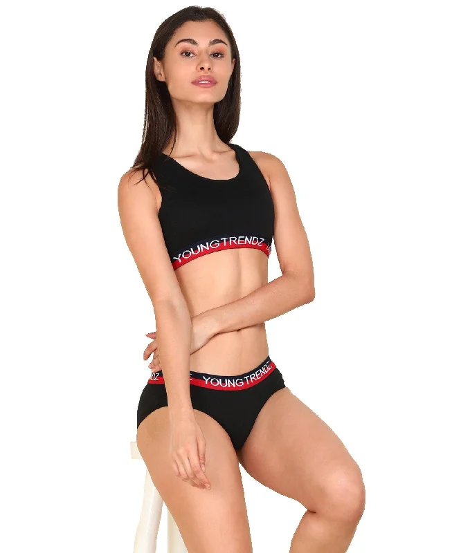 Young Trendz Womens Lingerie Black Set