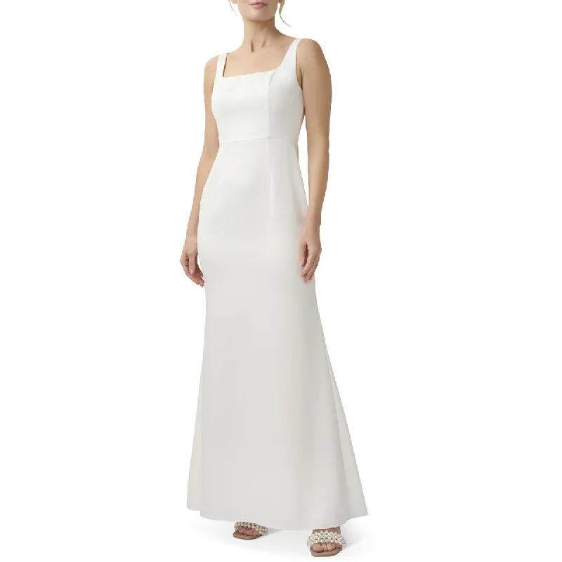 Adrianna Papell Womens Square Neck Mermaid Evening Dress Satin Halter Glamorous