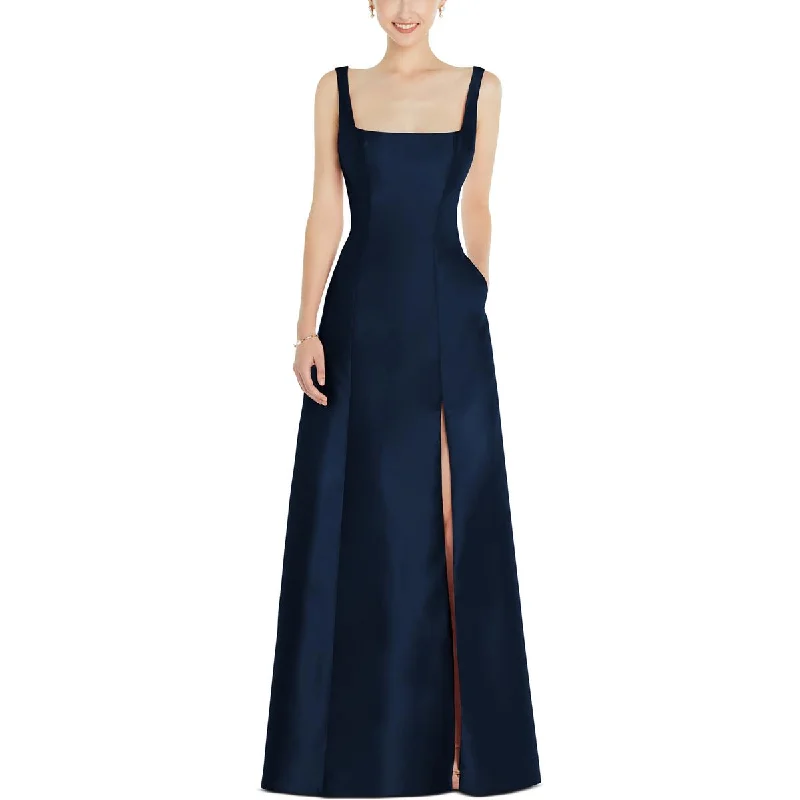 Alfred Sung Womens Panel Maxi Evening Dress