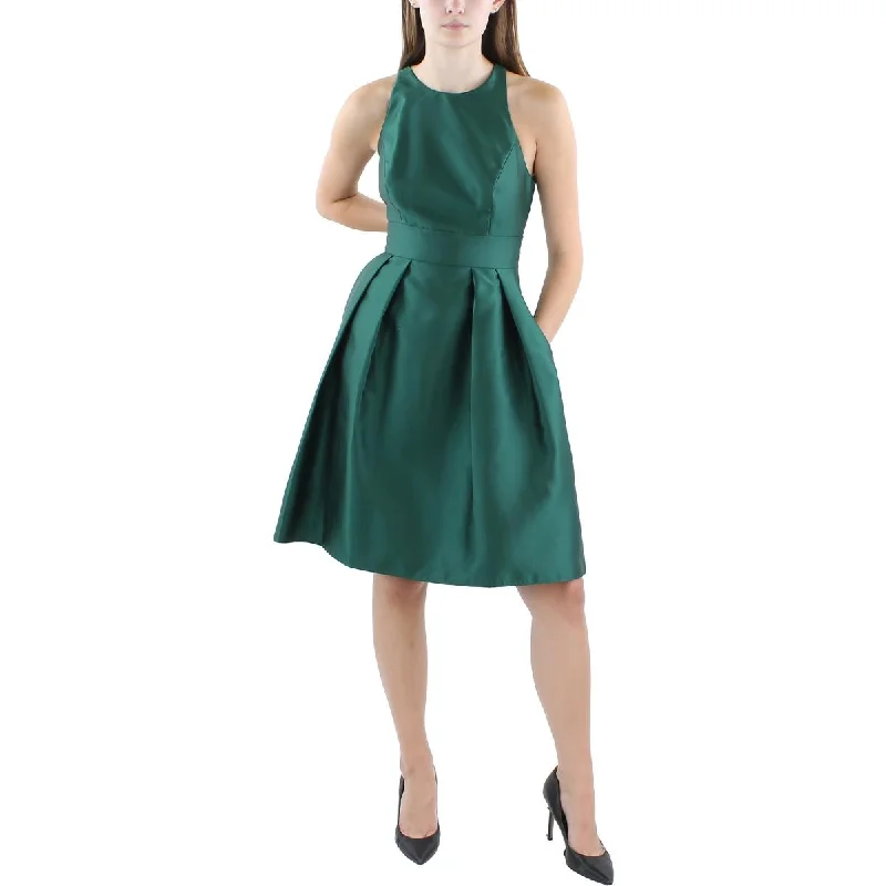 Alfred Sung Womens Satin Knee-Length Cocktail And Party Dress