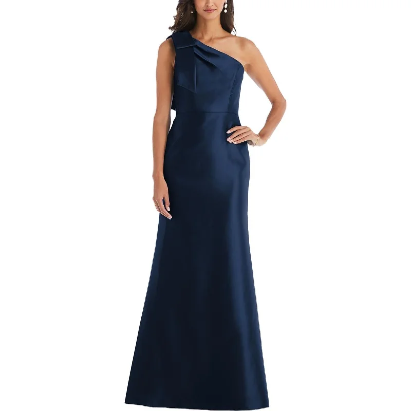 Alfred Sung Womens Satin Maxi Evening Dress