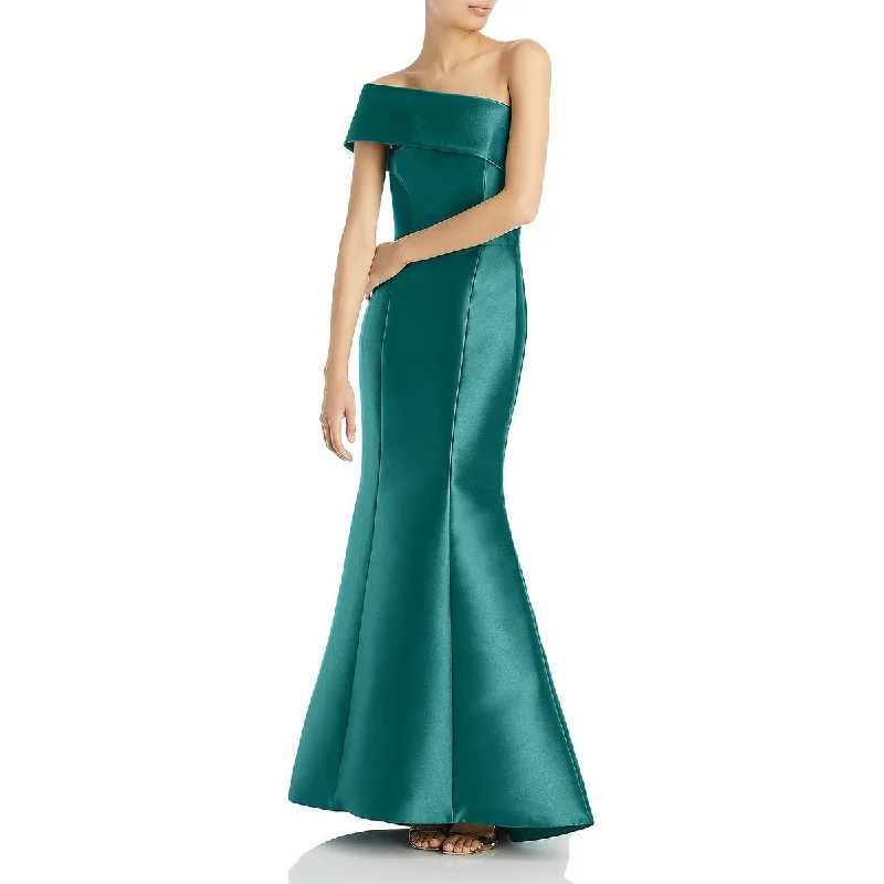 Amsale Womens Satin Maxi Evening Dress Tunics Print Colorful