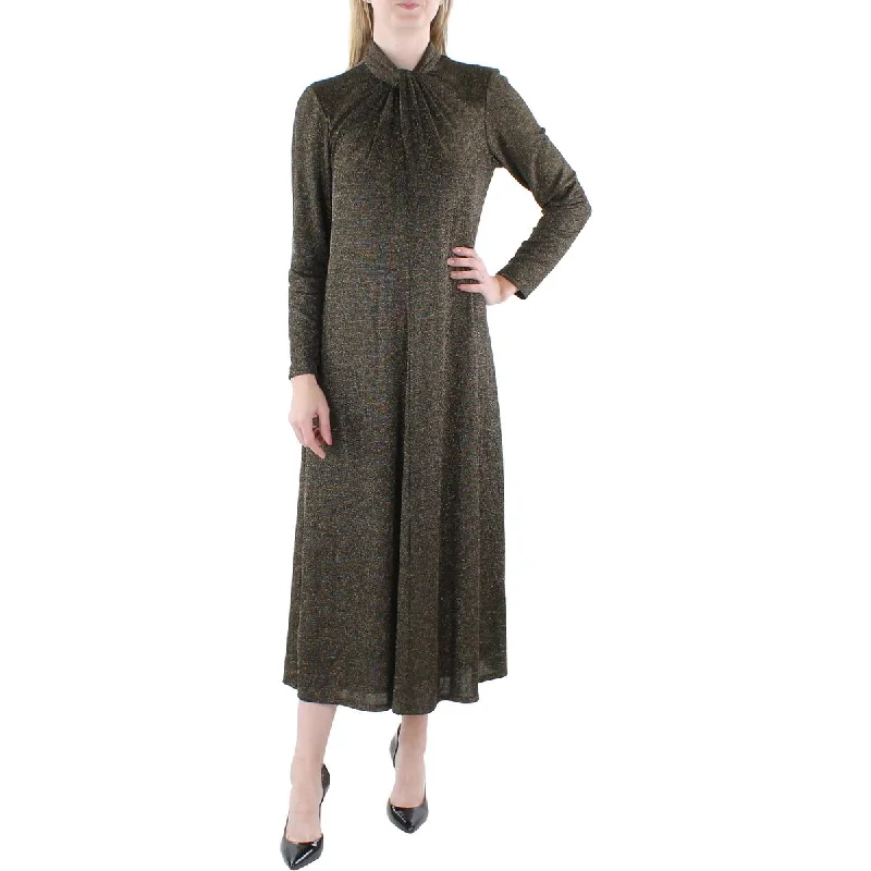 Anne Klein Womens Twist Front Long Cocktail and Party Dress Shift Classic Vintage