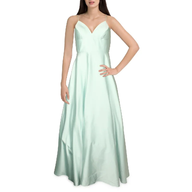 B&A by Betsy and Adam Womens Satin V-Neck Evening Dress Tunics Luxurious premium