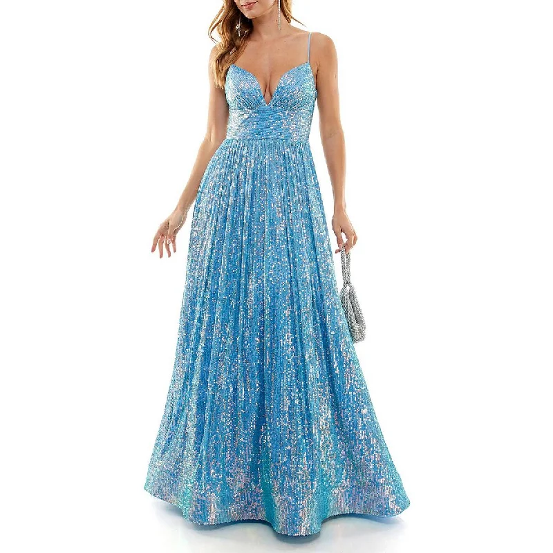 B. Darlin Womens Juniors Iridescent Sequined Evening Dress Tunics Fleece cozy