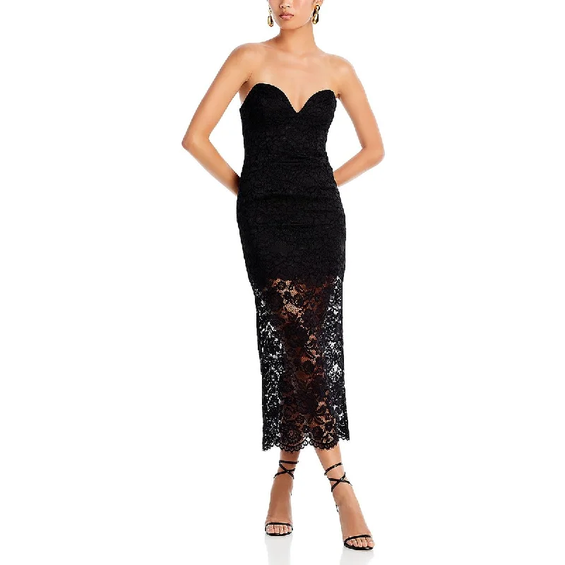 Bardot Womens Artemis Lace Midi Cocktail And Party Dress Tunics Leisure comfortable
