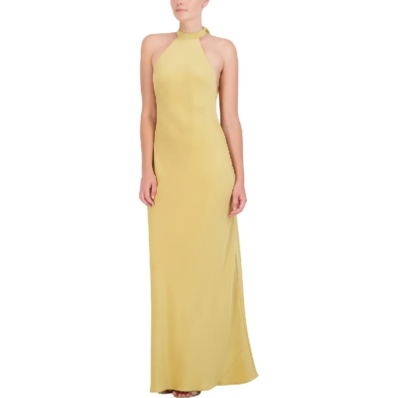 BCBGMAXAZRIA Womens Cut-Out Back Halter Evening Dress