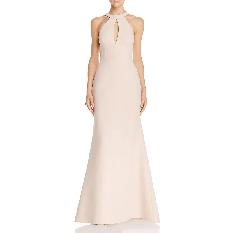 BCBGMAXAZRIA Womens Cut-Out Halter Evening Dress Bodycon Fitted Nightout