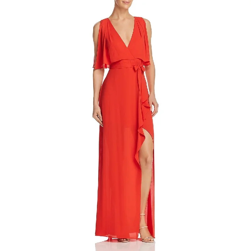 BCBGMAXAZRIA Womens Fenella Faux-Wrap Sleeveless Evening Dress Tunics Bestseller popular