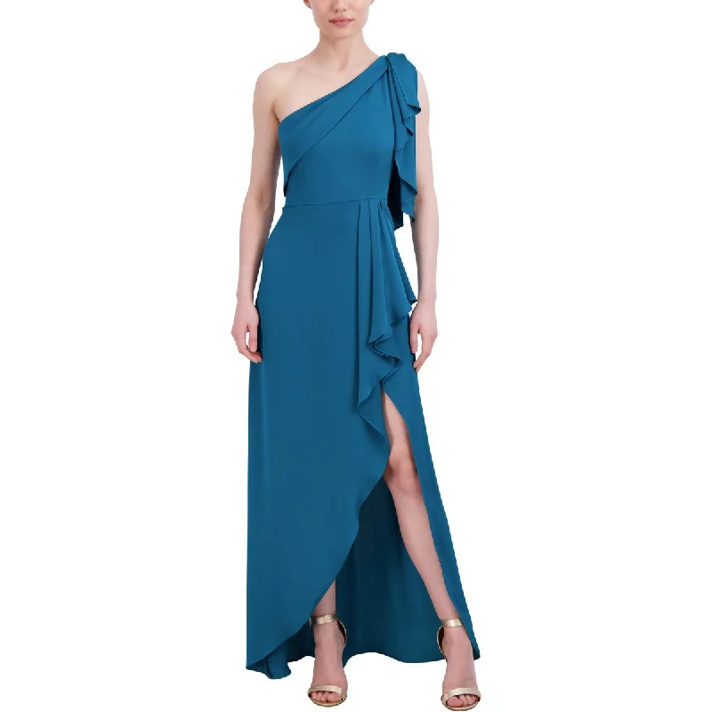 BCBGMAXAZRIA Womens One Shoulder Long Evening Dress