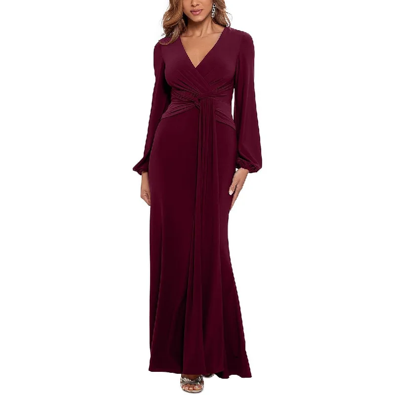 Betsy & Adam Womens Matte Jersey V-Neck Evening Dress Tunics Cozy soft
