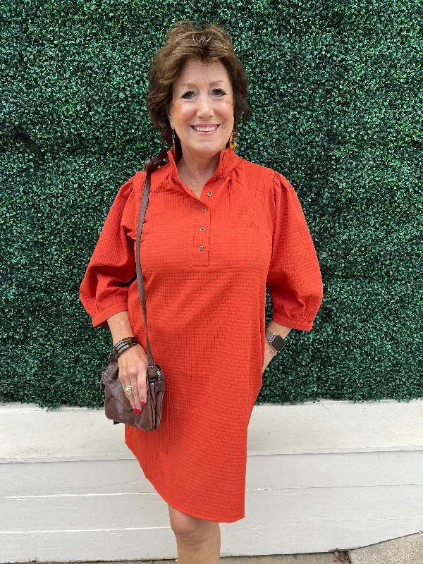 Textured Button Down Dress