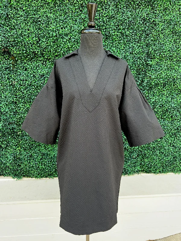 Textured Black Dress
