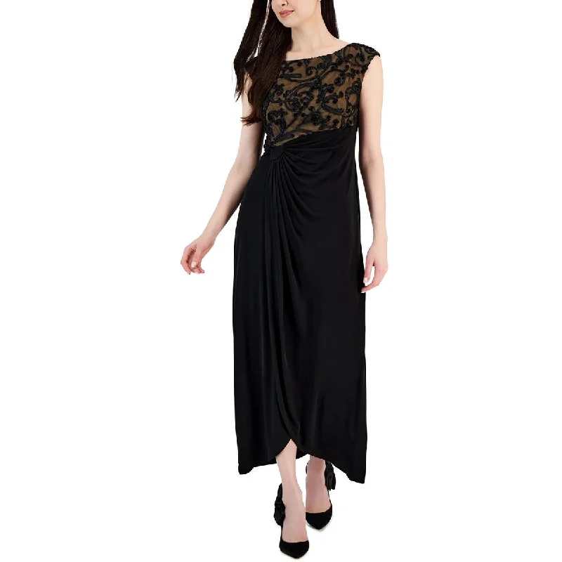 Connected Apparel Womens Soutache Long Evening Dress Tunics Top Casual