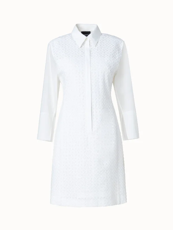 Cotton Poplin Tunic Dress with 3D Application