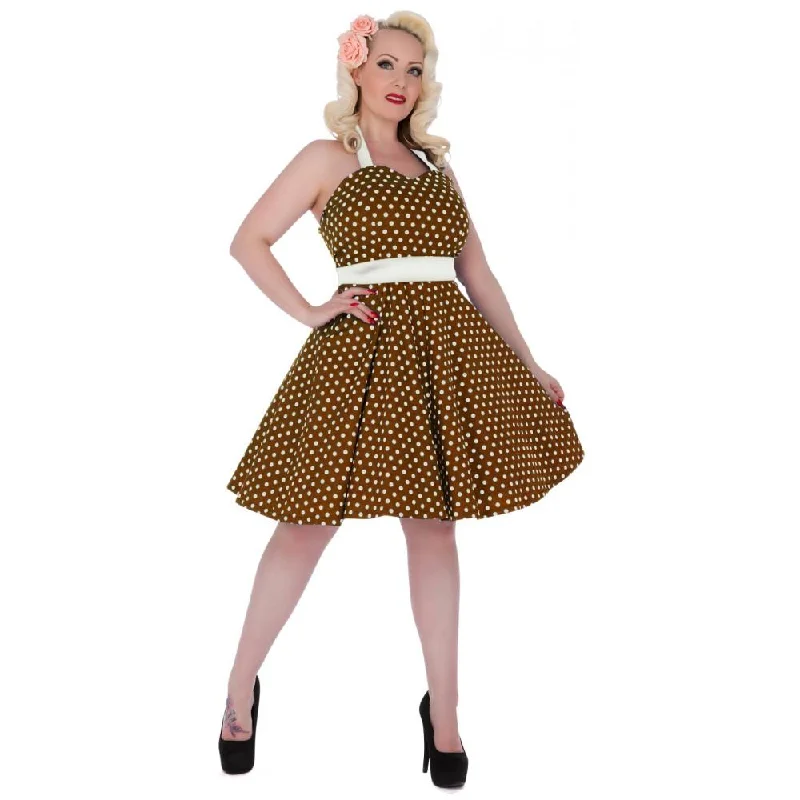 DOLLY & DOTTY | BROWN POLKA PENNY DRESS