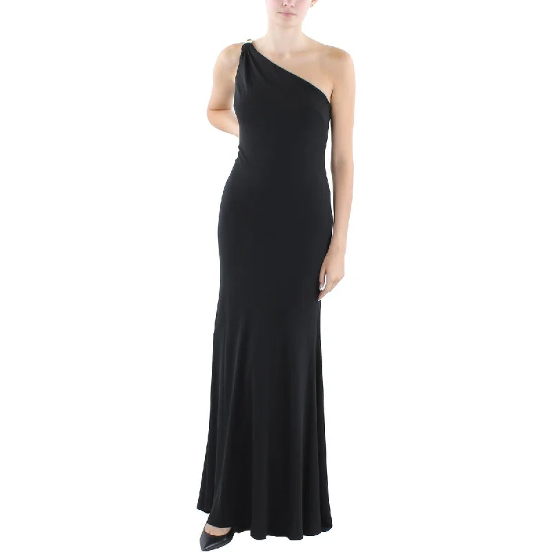 Donna Karan Womens Crepe Chain Detail Evening Dress