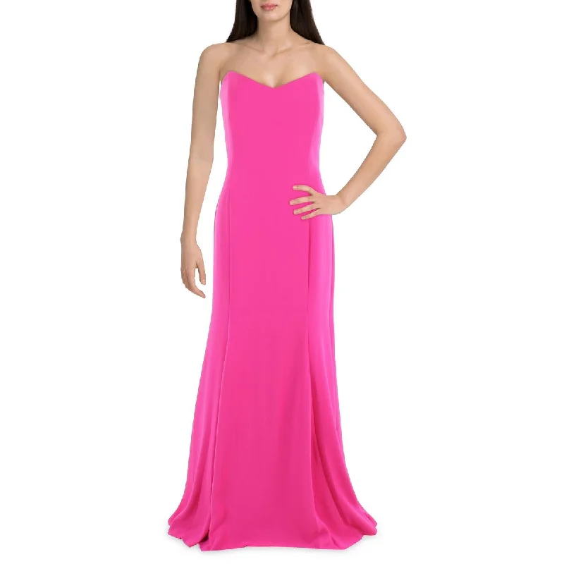 Donna Karan Womens Strapless Crepe Evening Dress