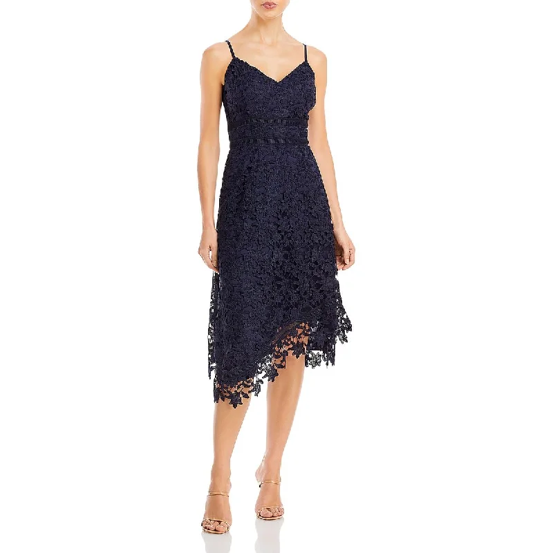 Eliza J Womens V-Neck Midi Cocktail and Party Dress Tunics Plaid country