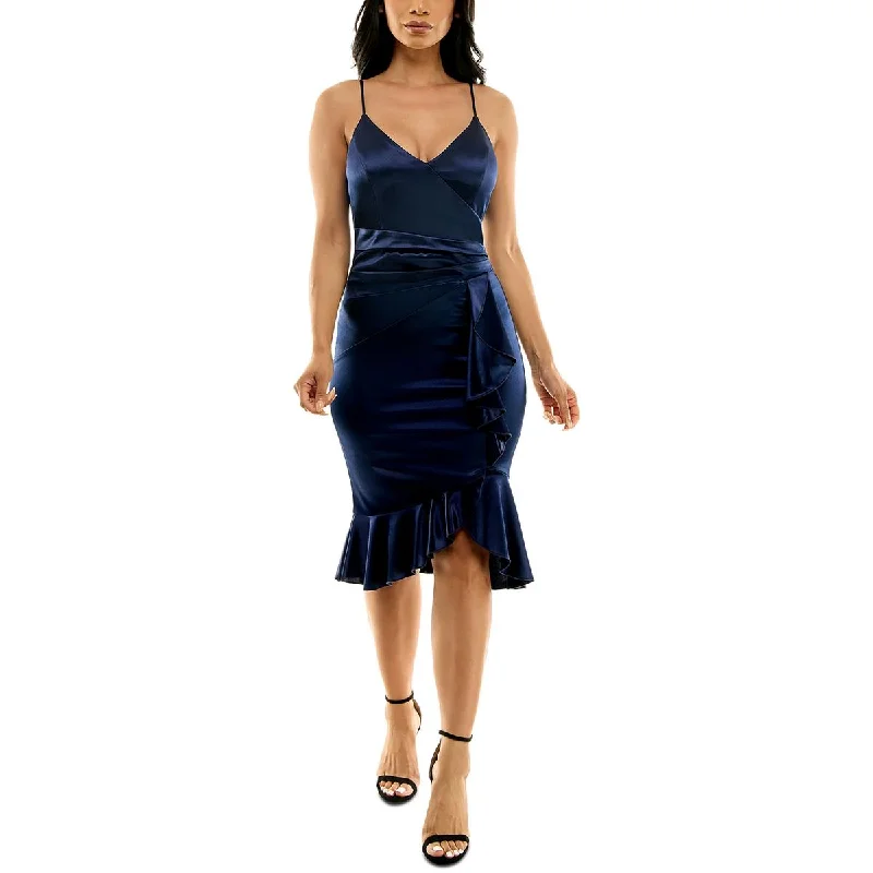 Emerald Sundae Womens Juniors Midi Surplice Cocktail And Party Dress Tunics Favorite customer