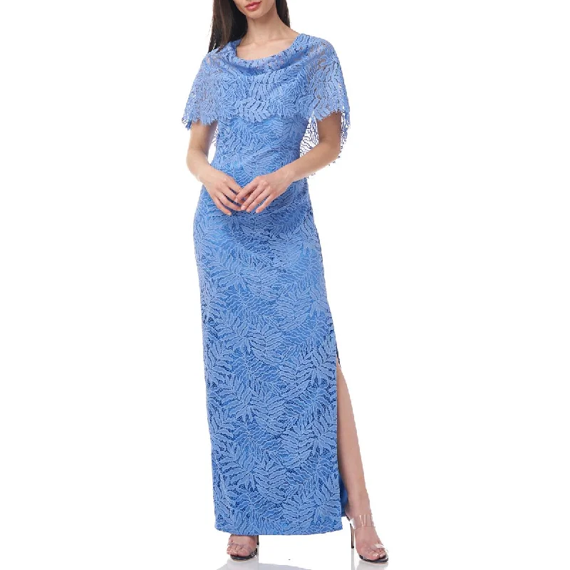 JS Collections Womens Lace Side Slit Evening Dress Tunics Office stylish