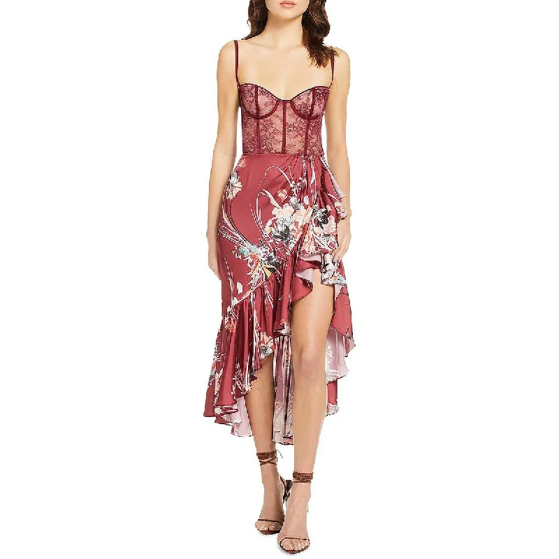 Katie May Womens Lace Floral Cocktail and Party Dress Tunics Formal black