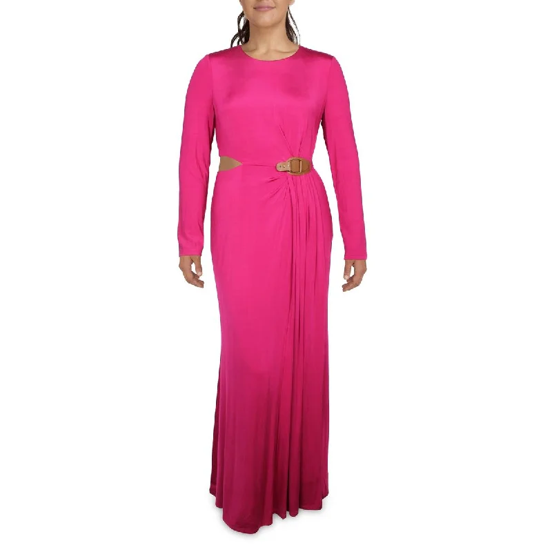 Lauren Ralph Lauren Womens Buckle Trim Long Evening Dress