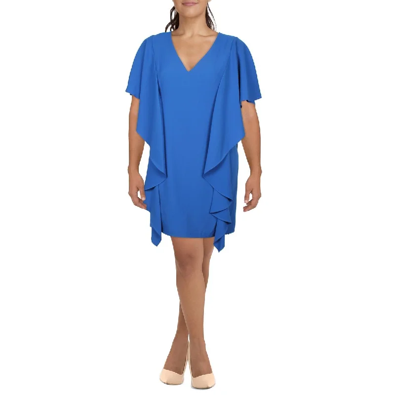 Lauren Ralph Lauren Womens Cascade Ruffle  Cocktail And Party Dress Off-the-shoulder Chic Trendy