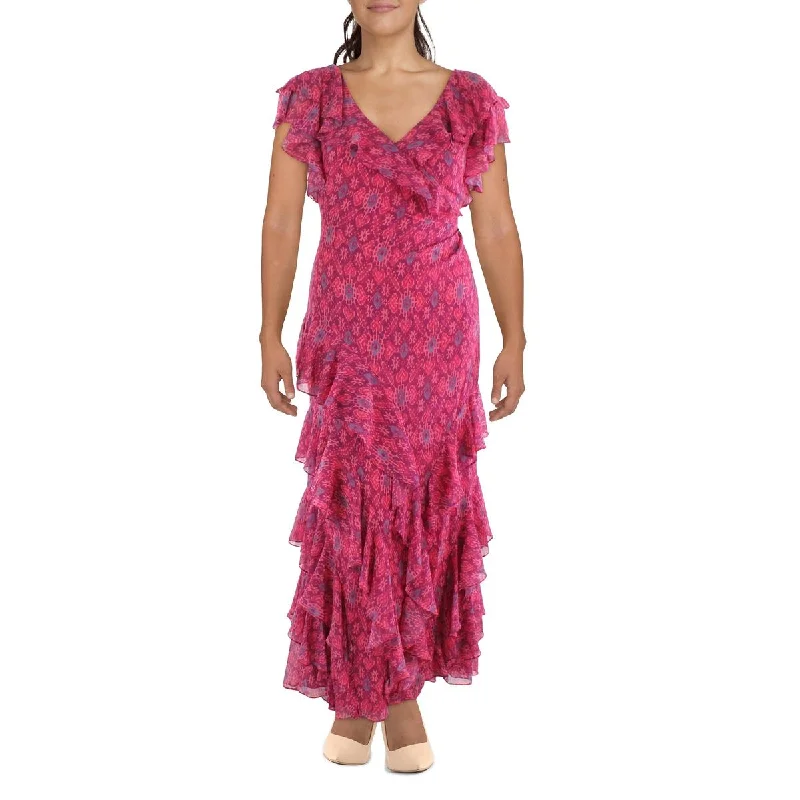 Lauren Ralph Lauren Womens Geo Print Long Evening Dress