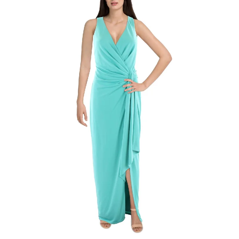 Lauren Ralph Lauren Womens Kuyoto Gathered Long Evening Dress Tunics Long Elegant