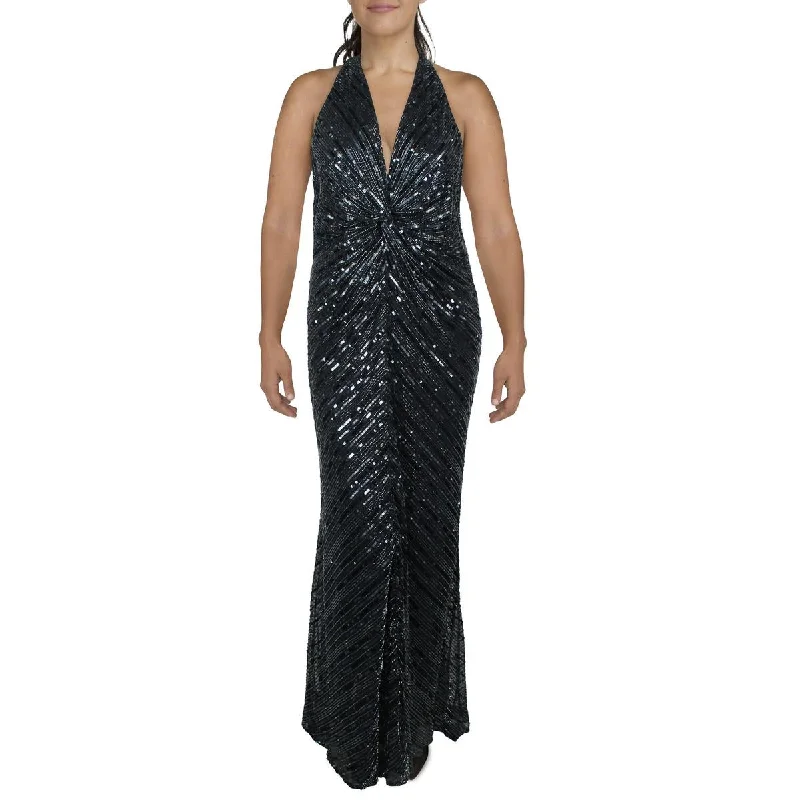 Lauren Ralph Lauren Womens Mesh Embellished Evening Dress