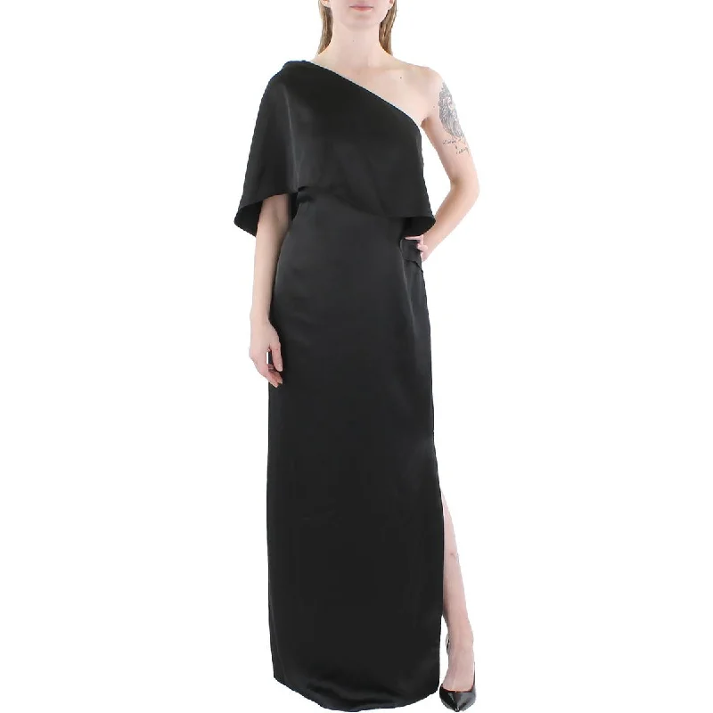 Lauren Ralph Lauren Womens Satin One Shoulder Evening Dress