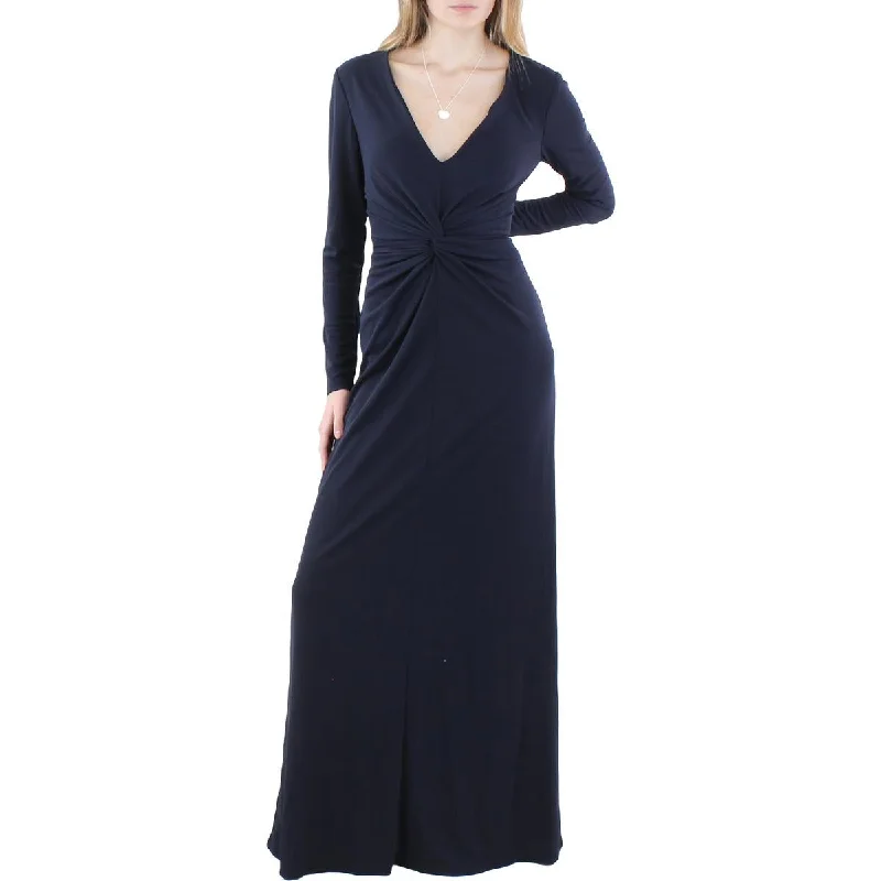 Lauren Ralph Lauren Womens V Neck Long Evening Dress