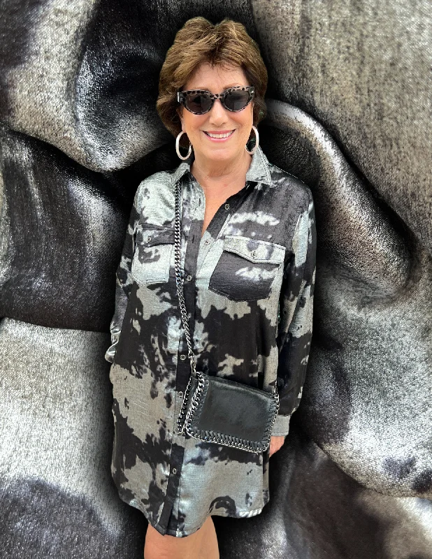 Metallic Cow Print Dress