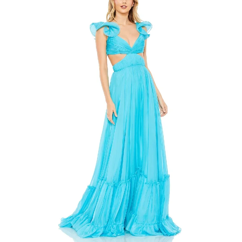 Mac Duggal Womens Chiffon Cut-Out Evening Dress Tunics Summer linen