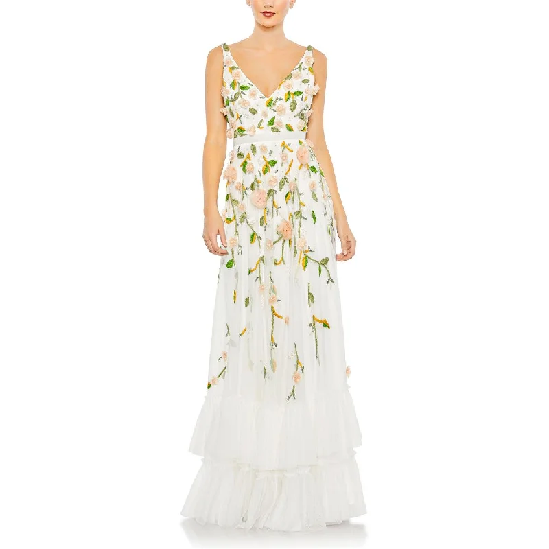 Mac Duggal Womens Embellished Formal Evening Dress Tunics Spring floral